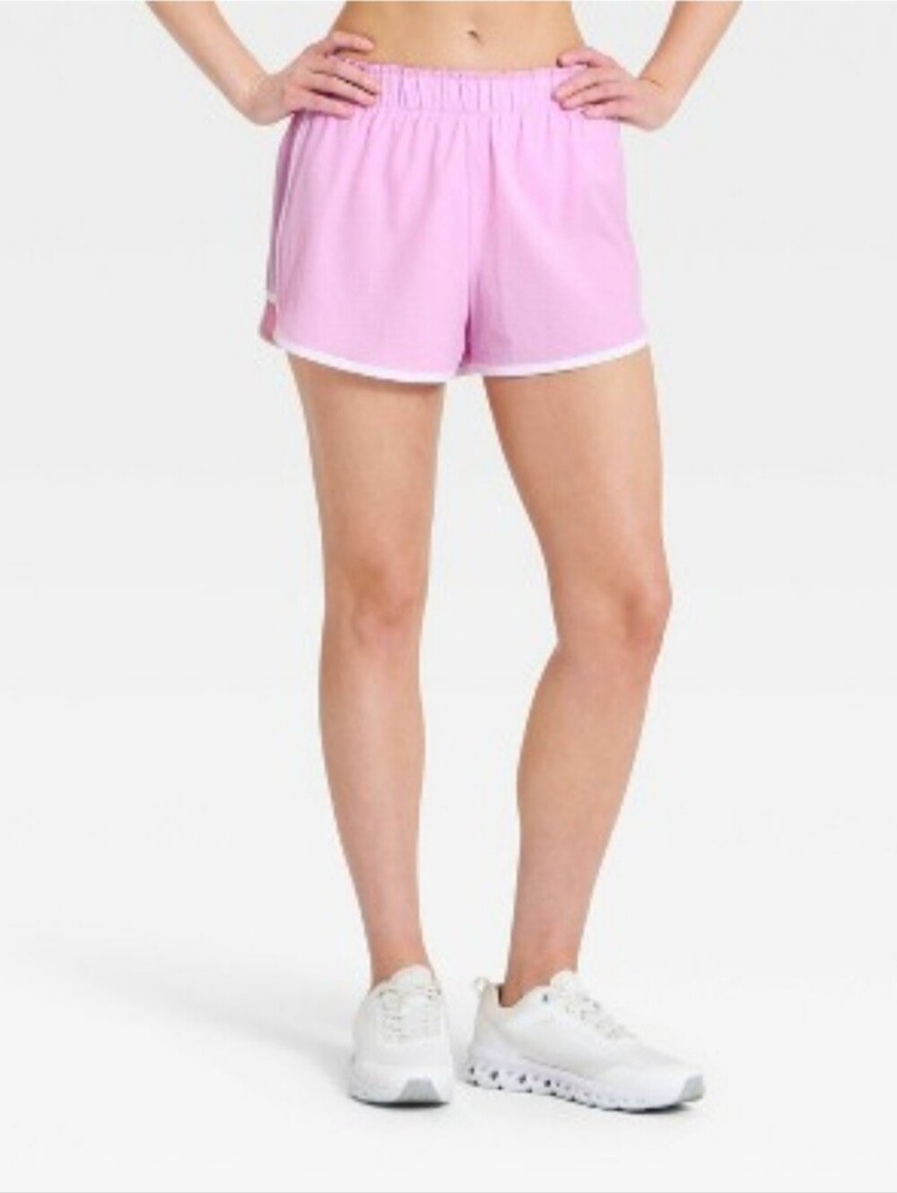 Women's Mid-Rise Textured Woven Run Shorts 3" - All In Motion" Light Violet